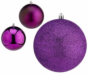 Σετ Χριστουγεννιάτικες Μπάλες Krist+ Μωβ Πλαστική ύλη Ø 12 cm (x6)