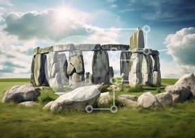 Intra Συλλεκτικό Ξύλινο Παζλ Plywood  4mm - Stonehenge στην αγγλική ύπαιθρο Σε Ξύλινο Κουτί - Διαστάσεις Puzzle: 10x10 cm – 25 κομμάτια