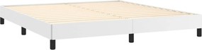 vidaXL Κρεβάτι Boxspring με Στρώμα Λευκό 180x200 εκ. Συνθετικό Δέρμα