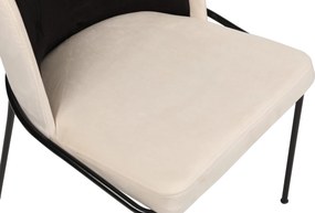 Καρέκλα 2τμχ Μαύρο / Κρέμ DORE 54x55x86