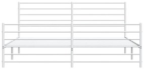 vidaXL Πλαίσιο Κρεβατιού με Κεφαλάρι&Ποδαρικό Λευκό 193x203εκ. Μέταλλο