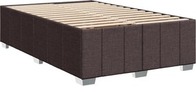 vidaXL Κρεβάτι Boxspring με Στρώμα Σκούρο Καφέ 120x190 εκ Υφασμάτινο