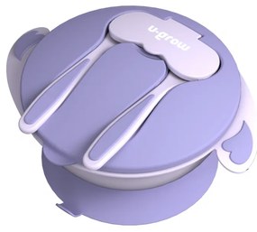 U-Grow A-1104PP Μπωλ-Κουτάλι-Πιρούνι Μωβ