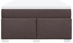 vidaXL Κρεβάτι Boxspring με Στρώμα Σκούρο Καφέ 140x200 εκ Υφασμάτινο