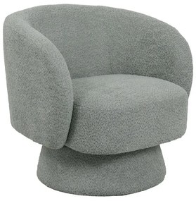 Kreslo swivel armchair boucle fabric in ligh green color 78x81x77cm 78x81x77 εκ.