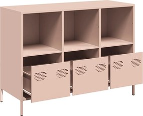 vidaXL Ντουλάπι Ροζ 101,5x39x73,5 εκ. από Χάλυβα Ψυχρής Έλασης