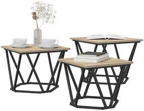 vidaXL Τραπεζάκι σαλονιού 3 pcs Sonoma Δρυς 50 x 50 x 40 cm