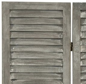 Διαχωριστικό Δωματίου με 4 Πάνελ Γκρι 143 x 166 εκ. Μασίφ Ξύλο - Γκρι