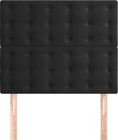 vidaXL Κεφαλάρι Μαύρο Βελούδινο 80x5x118/128 εκ.