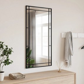 Καθρέφτης Ορθογώνιος Μαύρος 50 x 100 εκ. από Σίδερο - Μαύρο