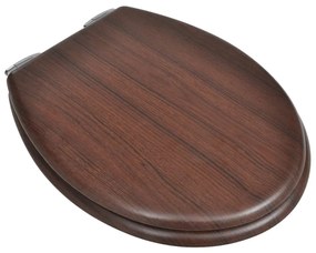 vidaXL Κάλυμμα Λεκάνης με Soft Close Λιτό Σχέδιο Καφέ από MDF
