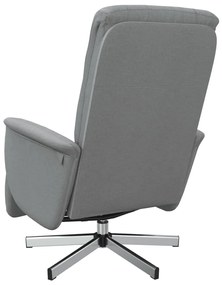 vidaXL Πολυθρόνα Ανακλινόμενη με Υποπόδιο Ανοιχτό Γκρι Υφασμάτινη