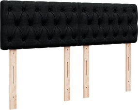 vidaXL Κρεβάτι Boxspring με Στρώμα Μαύρο 140x200 εκ. Υφασμάτινο