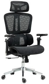 Καρέκλα γραφείου διευθυντή Jeffer pakoworld mesh σε μαύρη απόχρωση 67x62x115-125εκ