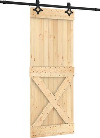 vidaXL Συρόμενη Πόρτα Φυσικό και Μαύρο 80 x 210 cm