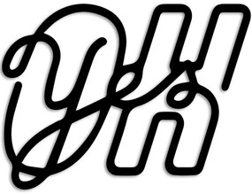 Διακοσμητικό Τοίχου Oh Yes 891TNL3338 61x41cm Black Wallity Metal