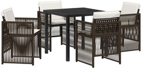 vidaXL Καφετί Σετ Κήπου για Φαγητό 5 pcs Καφέ Ατσάλι