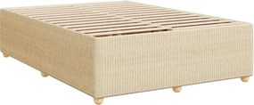 vidaXL Σκελετός Κρεβατιού Χωρίς Στρώμα Κρεμ 140x200 εκ.Υφασμάτινο