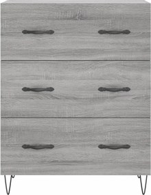 vidaXL Ντουλάπι Γκρι Sonoma 69,5 x 34 x 180 εκ. Επεξεργασμένο Ξύλο