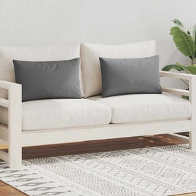 vidaXL Μαξιλάρια Εξωτερικού Χώρου 2 τεμ. Γκρι 60 x 40 εκ.