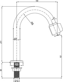 Cora Filter Spout 13504 Antique Brass - Στομιο Κουζινας για Φιλτρο