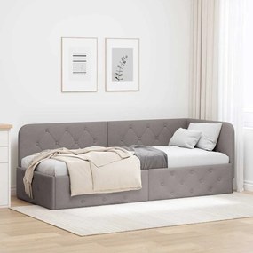 vidaXL Κρεβάτι Γωνίας Taupe 80 x 200 cm ύφασμα