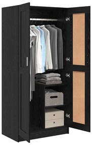 vidaXL Ντουλάπι Μαύρη Δρυς 82.5 x 51.5 x 180 εκ Επεξεργασμένο ξύλο