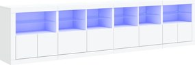 vidaXL Μπουφές με Φώτα LED Λευκός 283x37x67 εκ.