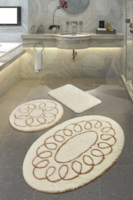 Acrylic Bathmat Set (3 Pieces) Safir - Ecru Multicolor