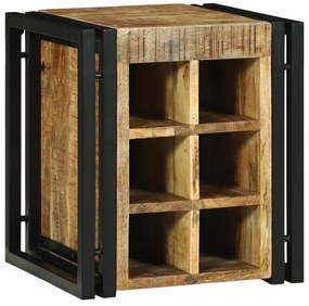 vidaXL Ράφι Κρασιού 34.5 x 35 x 39 εκ. Μασίφ Ξύλο Ραγισμένο Μάνγκο