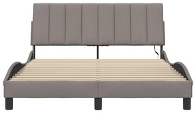 vidaXL Σκελετός Κρεβατιού Χωρίς Στρώμα Taupe 140x190 εκ. Υφασμάτινο