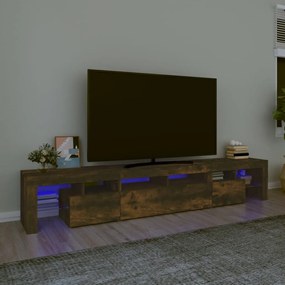vidaXL Έπιπλο Τηλεόρασης με LED Καπνιστή Δρυς 230x36,5x40 εκ.