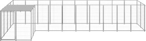 vidaXL Σπιτάκι Σκύλου Ασημί 7,26 μ² Ατσάλινο