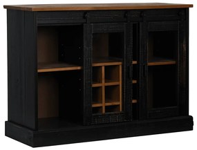 vidaXL Sideboard HALDEN 2 συρόμενες πόρτες μαύρο 112x40x80 cm