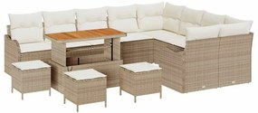 vidaXL Σετ Καναπέ Κήπου 13 pcs Μπεζ συνθετικό ρατάν
