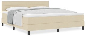 vidaXL Κρεβάτι με Στρώμα Κρεμ 180x200 cm Ύφασμα