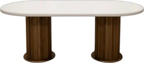 Stewehome Μονό τραπέζι MDF Bohem από MDF-Καρυδιά / Λευκό 90x170 cm