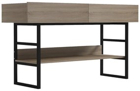 Κονσόλα Vien pakoworld σε sonoma-μαύρη απόχρωση 139x43x75.5εκ