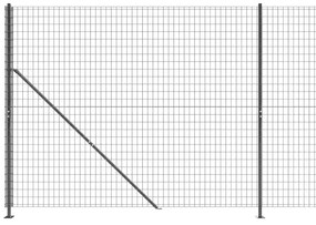 vidaXL Συρματόπλεγμα Περίφραξης Ανθρακί 1,6 x 25 μ. με Βάσεις Φλάντζα