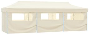 vidaXL Τέντα Εκδηλώσεων με 8 Τοιχώματα Πτυσσόμενη Pop-Up Κρεμ 870x291x315 εκ.