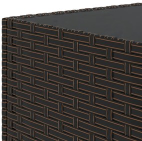 vidaXL Τραπέζάκι Κήπου Τετράγωνο Καφέ 50x50x30 εκ. από Συνθετικό Ρατάν