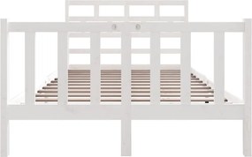 vidaXL Πλαίσιο Κρεβατιού Λευκό 120x190 εκ Μασίφ Πεύκο Small Double