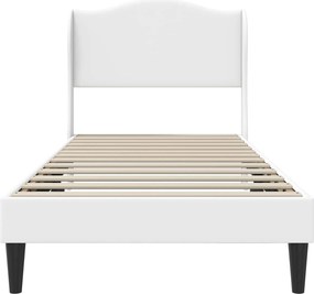 vidaXL Σκελετός Κρεβατιού με κεφαλάρι Λευκό 100 x 200 cm Τεχνητό Δέρμα