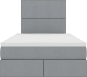 vidaXL Κρεβάτι με αποθηκευτικό χώρο και στρώμα Ανοιχτό γκρι ύφασμα