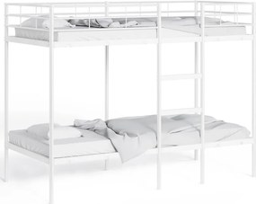 vidaXL Κουκέτα χωρίς στρώμα Λευκό 90x190 cm Ατσάλι