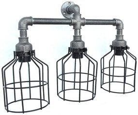 Φωτιστικό Τοίχου - Απλίκα 791EVL2520 53x17x40cm 3xE27 Silver-Black Opviq