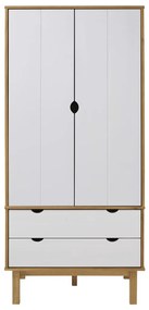 vidaXL Ντουλάπα OTTA Καφέ/Λευκό 76,5 x 53 x 172 εκ. Μασίφ Ξύλο Πεύκου