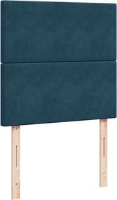 vidaXL Κρεβάτι Boxspring με Στρώμα Μπλε 90x200 εκ. Βελούδινο