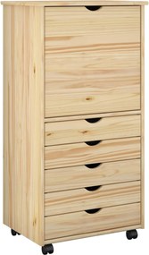 vidaXL Κινητό Ντουλάπι 53 x 39 x 103 cm Στερεό ξύλο πεύκου Καφέ