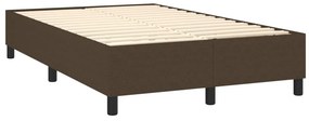 vidaXL Κρεβάτι Boxspring με Στρώμα &amp; LED Σκ.Καφέ 120x200 εκ Υφασμάτινο